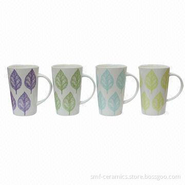 16oz Ceramic V-shaped Mug with Delicate Decal, Available in Various Designs